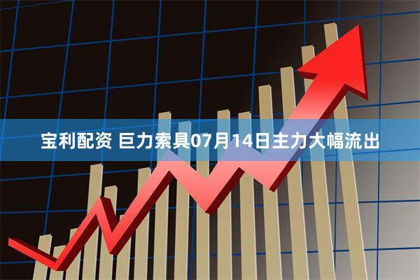 宝利配资 巨力索具07月14日主力大幅流出
